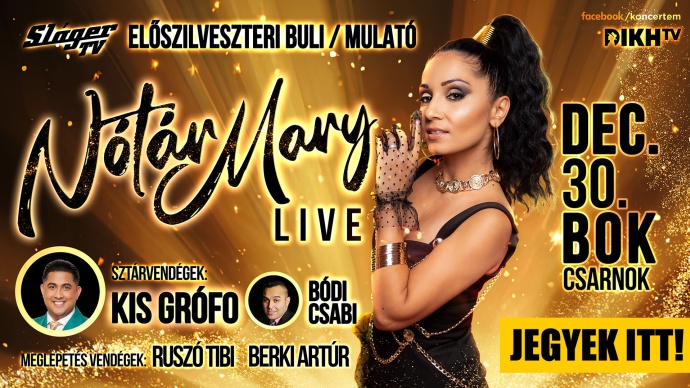 Nótár Mary LIVE 2023-ban a BOK Csarnokban! Jegyrendelés itt!